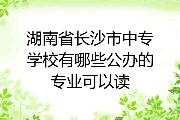 湖南省长沙市中专学校有哪些公办的专业可以读