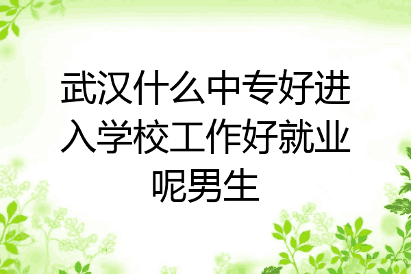 武汉什么中专好进入学校工作好就业呢男生