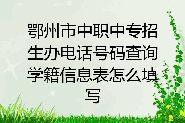 鄂州市中职中专招生办电话号码查询学籍信息表怎么填写
