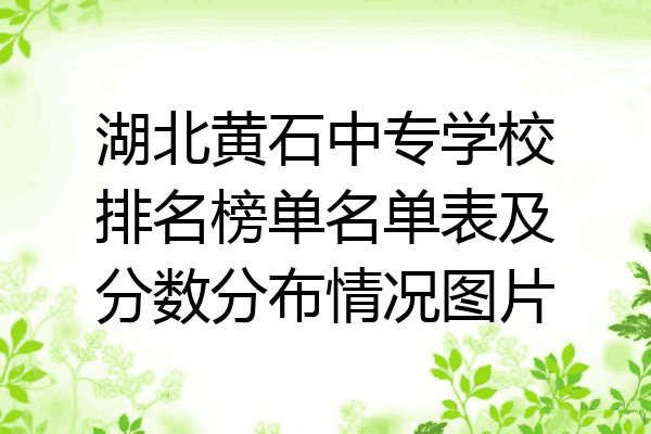 湖北黄石中专学校排名榜单名单表及分数分布情况图片