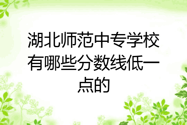 湖北师范中专学校有哪些分数线低一点的
