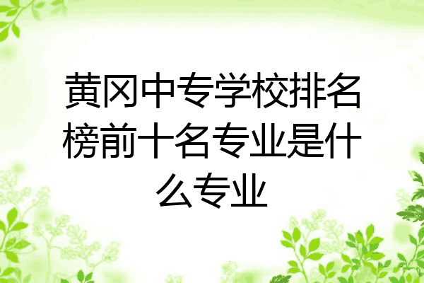 黄冈中专学校排名榜前十名专业是什么专业