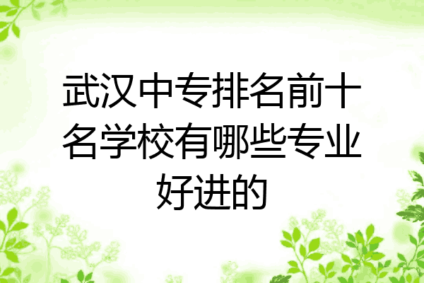 武汉中专排名前十名学校有哪些专业好进的
