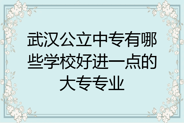 武汉公立中专有哪些学校好进一点的大专专业