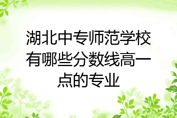 湖北中专师范学校有哪些分数线高一点的专业