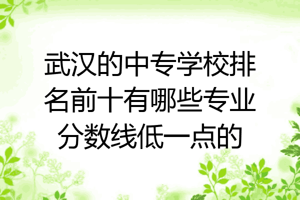 武汉的中专学校排名前十有哪些专业分数线低一点的
