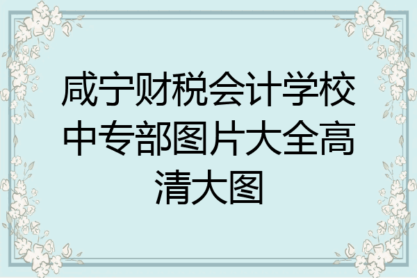咸宁财税会计学校中专部图片大全高清大图