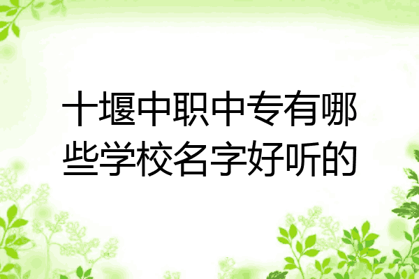 十堰中职中专有哪些学校名字好听的