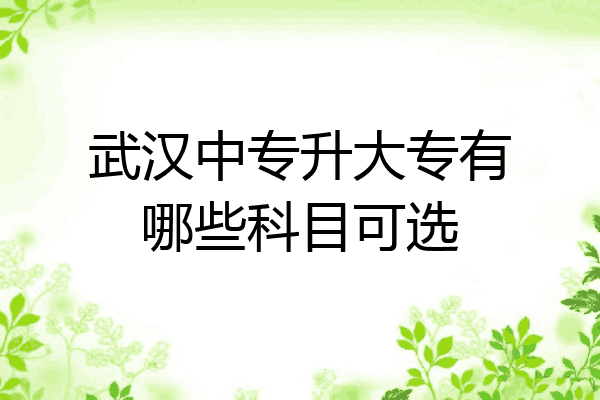 武汉中专升大专有哪些科目可选