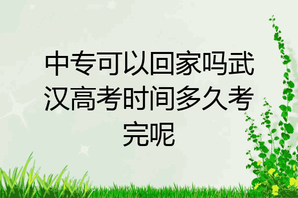 中专可以回家吗武汉高考时间多久考完呢
