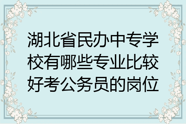 湖北省民办中专学校有哪些专业比较好考公务员的岗位