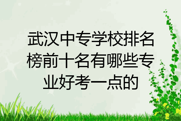 武汉中专学校排名榜前十名有哪些专业好考一点的