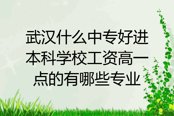 武汉什么中专好进本科学校工资高一点的有哪些专业