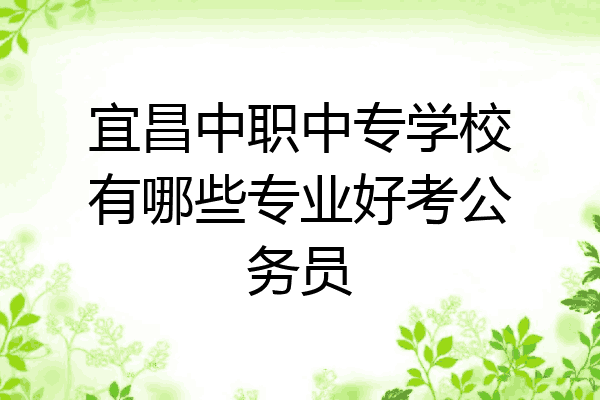宜昌中职中专学校有哪些专业好考公务员