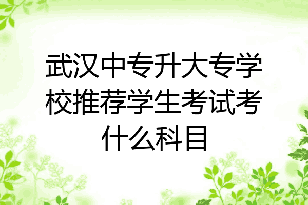武汉中专升大专学校推荐学生考试考什么科目