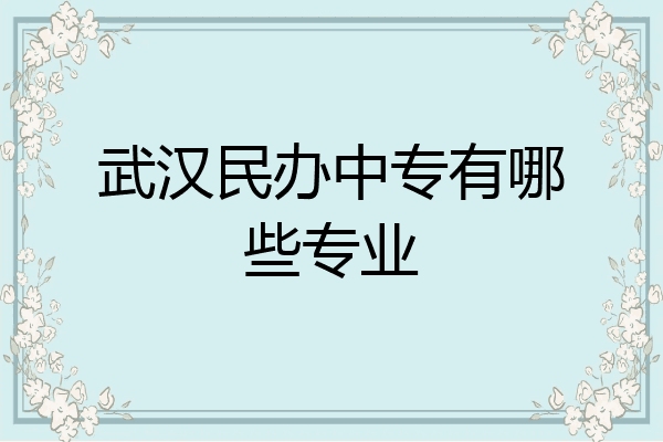 武汉民办中专有哪些专业