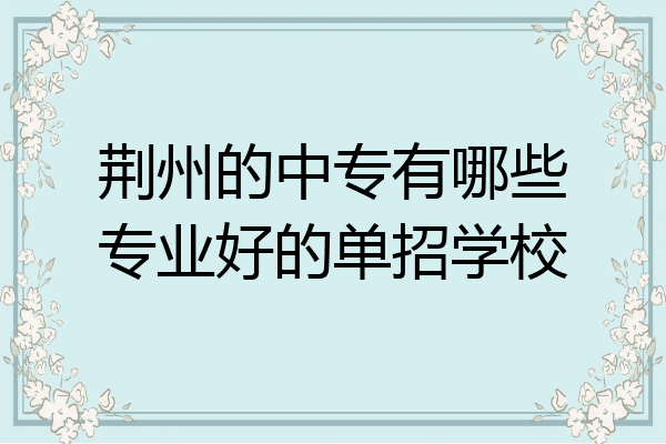 荆州的中专有哪些专业好的单招学校