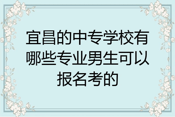 宜昌的中专学校有哪些专业男生可以报名考的