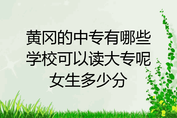 黄冈的中专有哪些学校可以读大专呢女生多少分