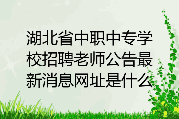 湖北省中职中专学校招聘老师公告最新消息网址是什么