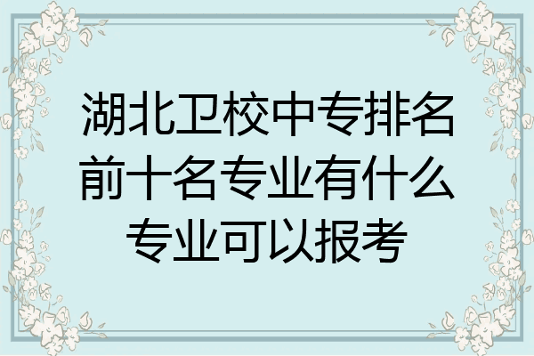 湖北卫校中专排名前十名专业有什么专业可以报考