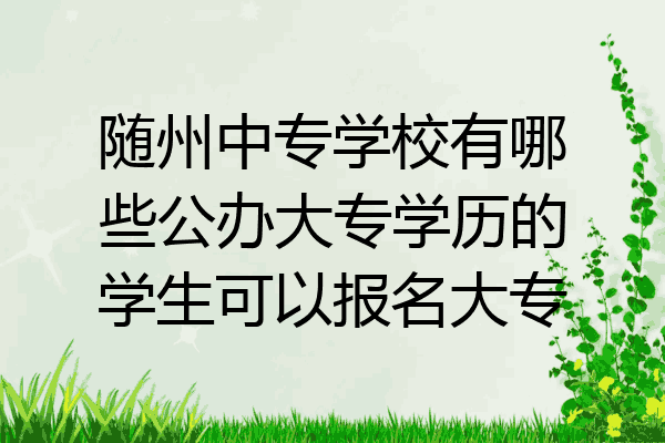 随州中专学校有哪些公办大专学历的学生可以报名大专