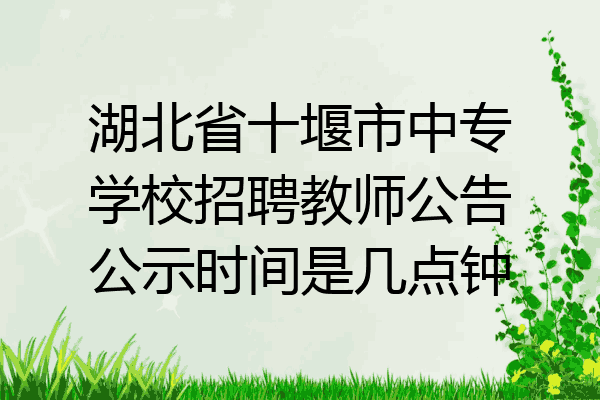 湖北省十堰市中专学校招聘教师公告公示时间是几点钟