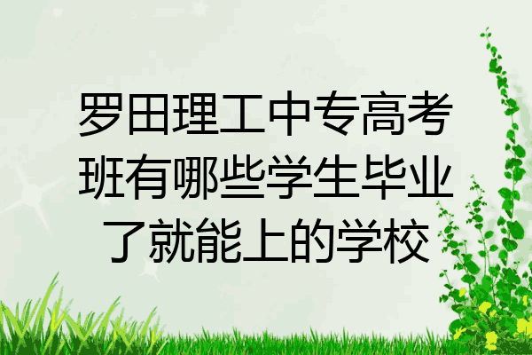 罗田理工中专高考班有哪些学生毕业了就能上的学校