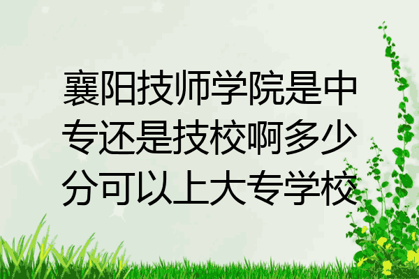 襄阳技师学院是中专还是技校啊多少分可以上大专学校