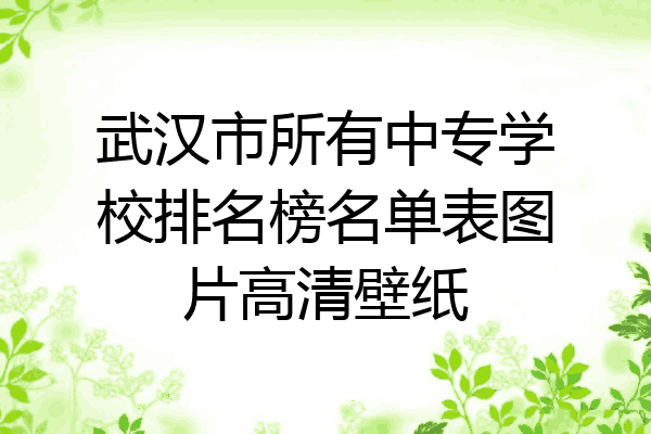 武汉市所有中专学校排名榜名单表图片高清壁纸