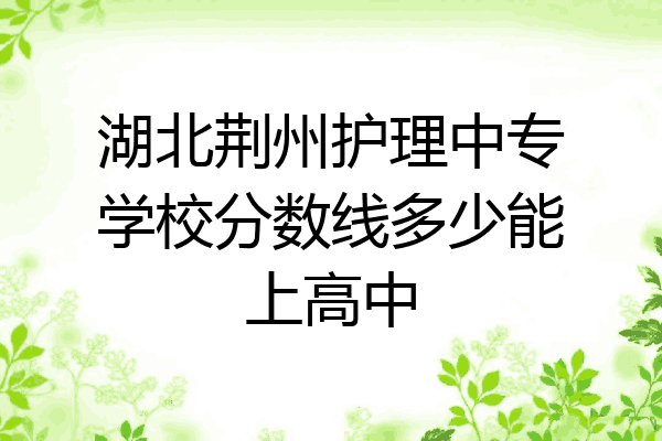 湖北荆州护理中专学校分数线多少能上高中
