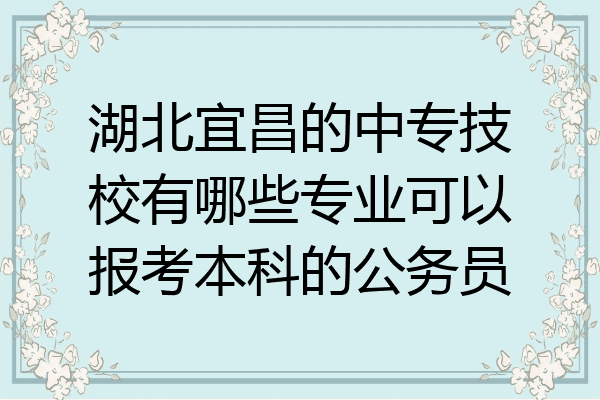 湖北宜昌的中专技校有哪些专业可以报考本科的公务员