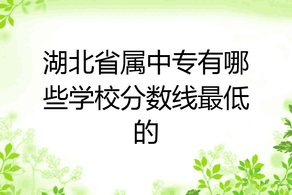 湖北省属中专有哪些学校分数线最低的