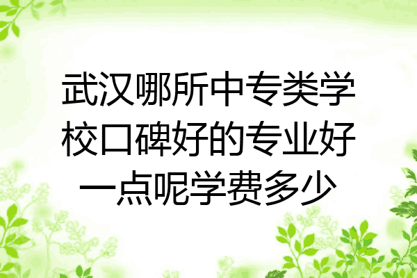 武汉哪所中专类学校口碑好的专业好一点呢学费多少