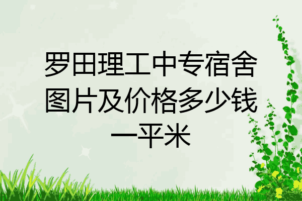 罗田理工中专宿舍图片及价格多少钱一平米
