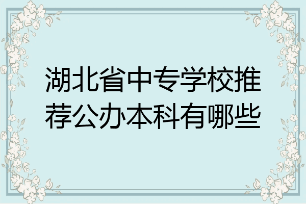 湖北省中专学校推荐公办本科有哪些