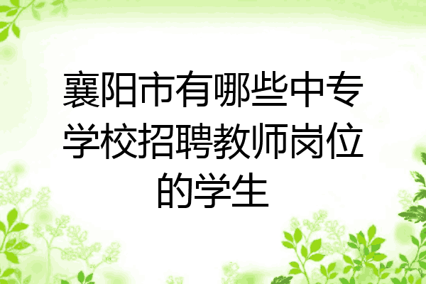 襄阳市有哪些中专学校招聘教师岗位的学生