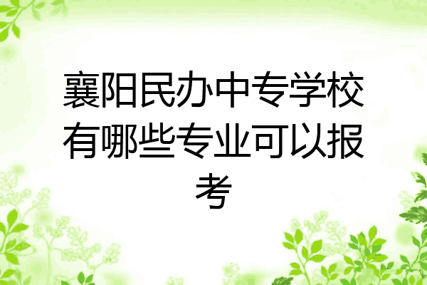 襄阳民办中专学校有哪些专业可以报考