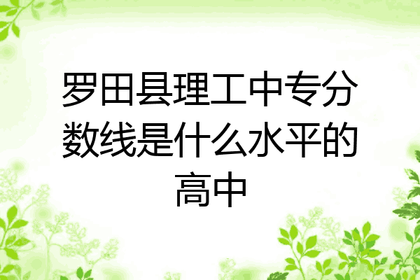 罗田县理工中专分数线是什么水平的高中