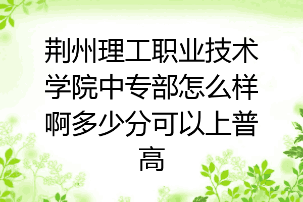 荆州理工职业技术学院中专部怎么样啊多少分可以上普高