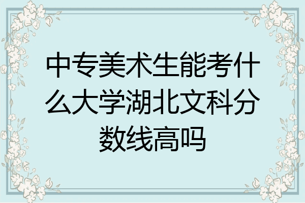 中专美术生能考什么大学湖北文科分数线高吗