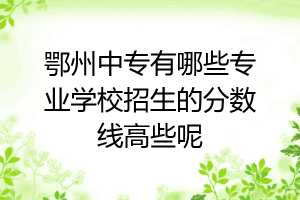 鄂州中专有哪些专业学校招生的分数线高些呢