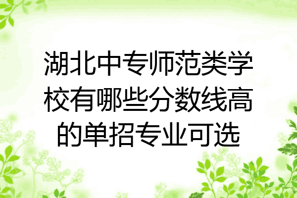湖北中专师范类学校有哪些分数线高的单招专业可选