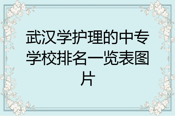 武汉学护理的中专学校排名一览表图片
