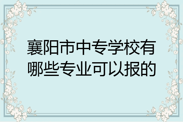 襄阳市中专学校有哪些专业可以报的