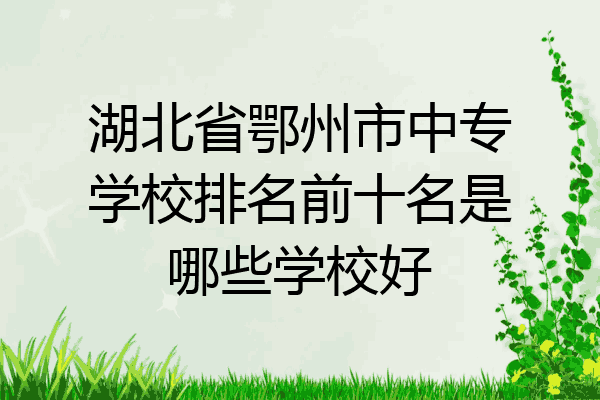 湖北省鄂州市中专学校排名前十名是哪些学校好