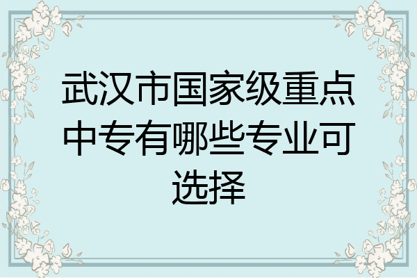 武汉市国家级重点中专有哪些专业可选择