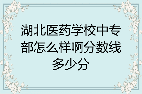 湖北医药学校中专部怎么样啊分数线多少分