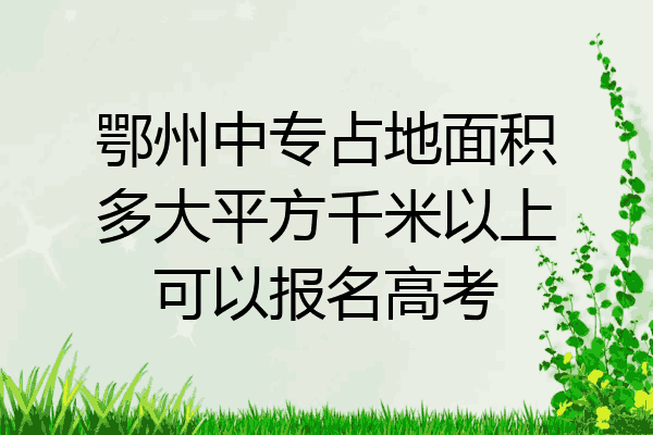 鄂州中专占地面积多大平方千米以上可以报名高考