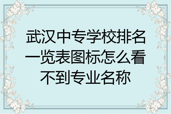 武汉中专学校排名一览表图标怎么看不到专业名称